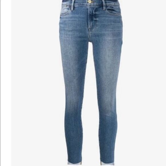 Frame Denim Le High stepped-hem skinny jeans Sz 26 - Picture 1 of 13